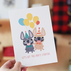 Französisch Bulldogge Liebe - Party begann Geburtstag Grußkarte - Französisch Bulldogge Geburtstagskarte - Hund Geburtstagskarte - Frenchie Geburtstag - Hund Karte