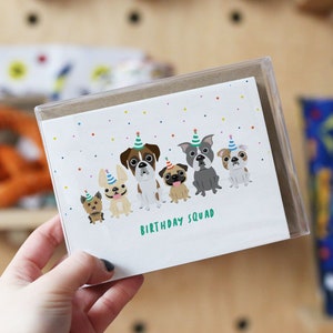 Hund Geburtstagskarten - Box-Set von 12 - Geburtstag Kader - Geburtstag Notizkarten - süße Geburtstagskarte, Kinder Geburtstagskarte, Hund Notecards