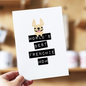 Beste Frenchie Mom Label Muttertagskarte, Hund Mama Karte, beste Mama Karte, Frenchie Mom Karte, Muttertagskarten für Hund Mütter, Hund Mama Geschenke