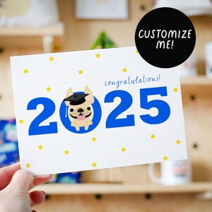 Frenchie-Abschlusskarte, Hunde-Abschlusskarte, Abschlusskarte, Frenchie-Abschlusskarte, 2025-Abschlusskarte, Abschlussgeschenke, Glückwunschkarte