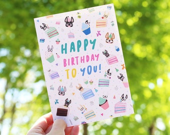 French Bulldog Birthday Card - French Bulldog Greeting Card - French Bulldog Birthday Card - Gifts for Dog Lovers - Dog Birthday Card