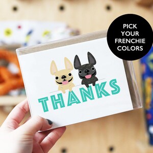 Frenchie Dankeskarten, Box-Set mit 12 Danksagungskarten, süße Dankeskarten, Hund Dankeskarten, Dankesgeschenke, französische Bulldogge