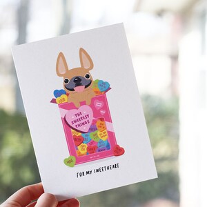 Cartão de dia dos namorados para namorados - Cartão de buldogue francês - Frenchie Valentine - Cartão de felicitações para cachorro - Dia dos namorados para cachorro - Amor de buldogue francês