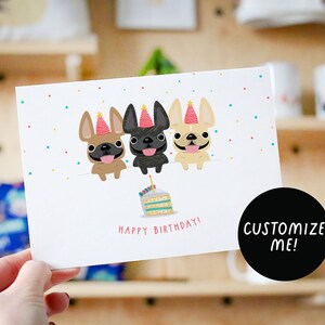 Frenchie Geburtstagskarte, Custom Frenchie Karte, Französische Bulldogge Geburtstag, Alles Gute zum Geburtstag, Hundegeburtstagskarte, Frenchie Geschenke, frenchie Mutter