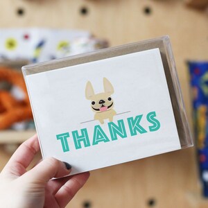 Frenchie Thank You Cards, Coffret de 12, Cartes de notes merci, cartes de remerciement mignonnes, cartes de remerciement pour chiens, cadeaux de remerciement, Français Bulldog