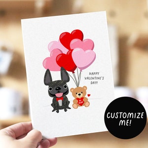 Be Mine Teddybär Französische Bulldogge Karte, Valentinstagskarte, Frenchie Valentine, Hund Valentine Karte, Hund Frenchie Karte, Valentine Hundeliebhaber