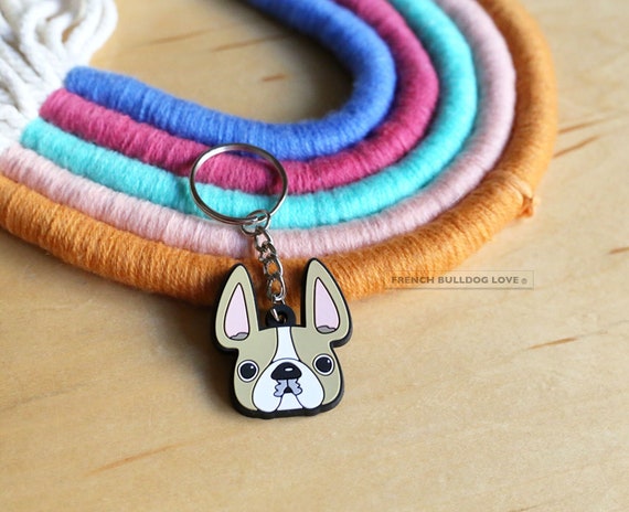 Honey Pied Frenchie Keychain Mini Frenchie Keychain French Bulldog Keychain Frenchie Keyring French Bulldog Keyring Dog Keychain Dogs