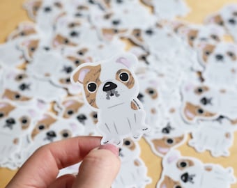 Mini Bulldog Sticker - Waterproof - English Bulldog Sticker - Bulldog Decal - Waterproof sticker - Bulldog Sticker - Waterproof dog Sticker