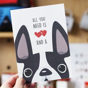 Alles was du brauchst ist Liebe & eine Frenchie Französische Bulldogge Grußkarte - Frenchie Love - Französische Bulldoggen Liebe - Französische Bulldogge Karte - Hunde Liebhaber Geschenke