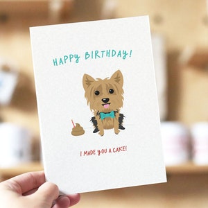 Carte d’anniversaire Yorkie, Carte de vœux Yorkie, Carte d’anniversaire chien, Anniversaire chien mignon, carte d’anniversaire maman chien, anniversaire drôle, Anniversaire maman Yorkie