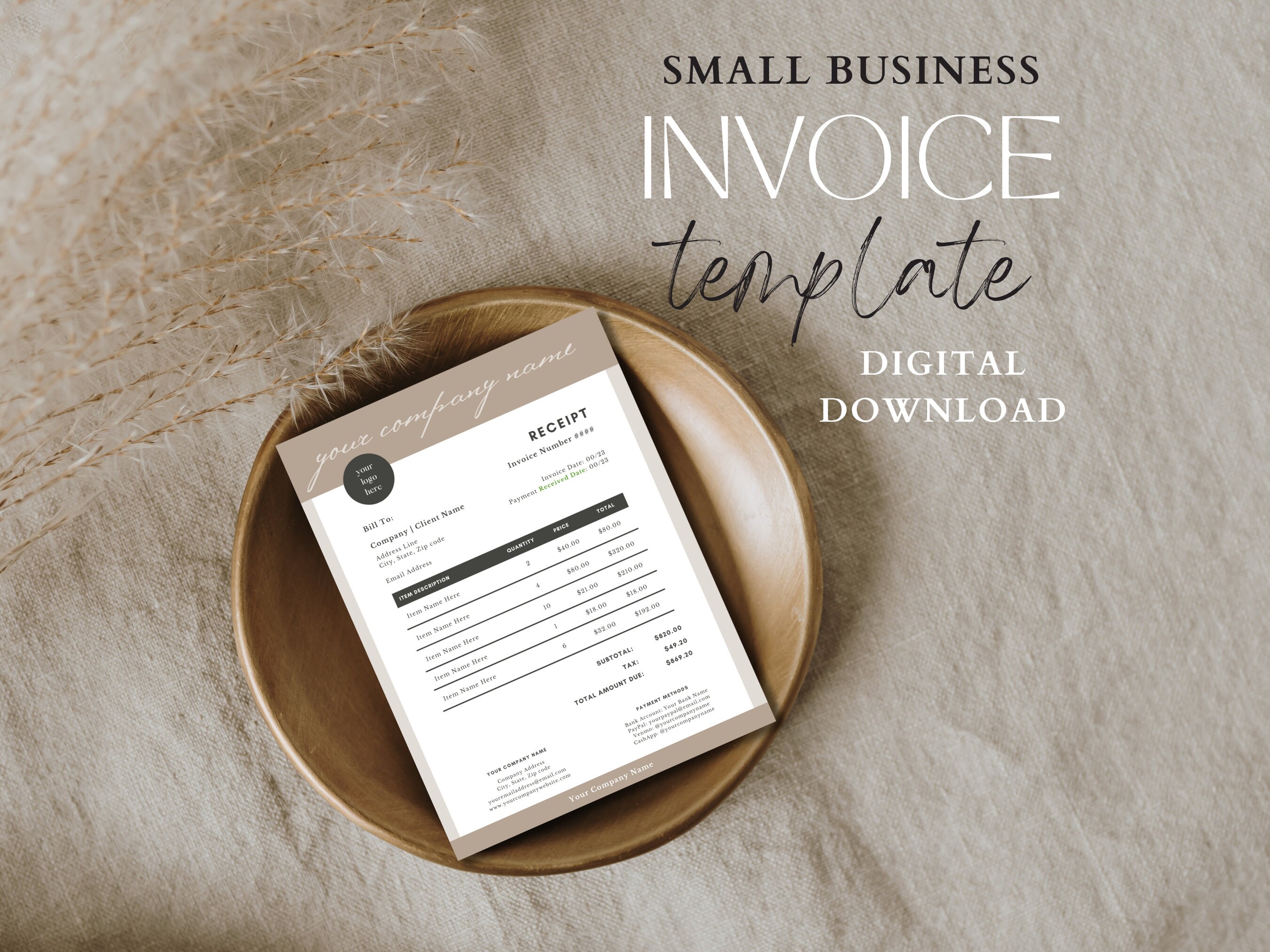 Invoice Template Download, Invoice Template, Printable Invoice ...