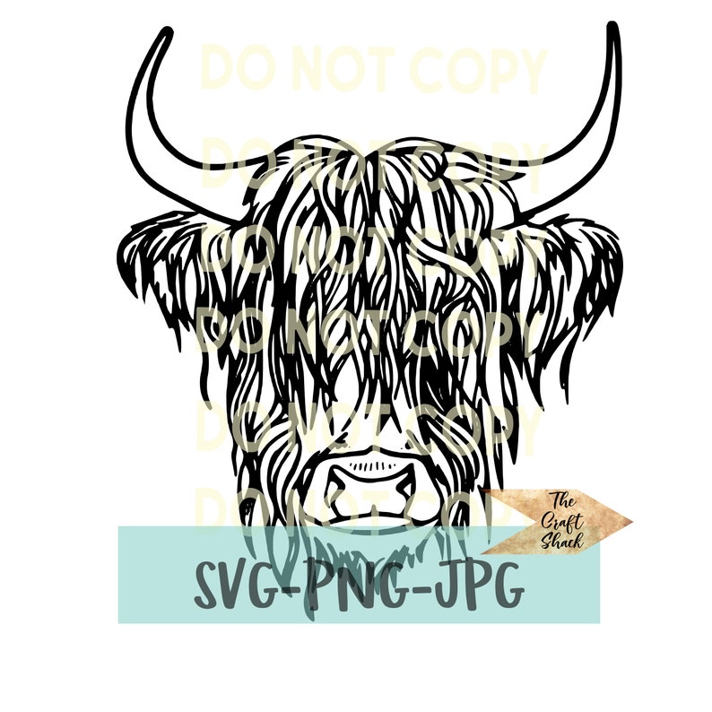 Download Highland cow shaggy cow svg png jpg zip file | Etsy