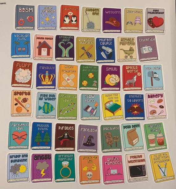 Book Trope Stickers, Fan Fiction, Romance Novel Tropes, Fan Fic, Spotted Hound Design
