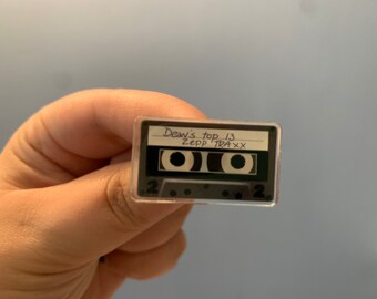 Dean's Top 13 Zepp Traxx Acrylic Pin, Supernatural, Dean and Cas, Destiel, SPNfamily, Mixtape, Dean Winchester, Castiel Dean's Top 13 Zepp Traxx Acrylic Pin, Supernatural, Dean and Cas, Destiel, SPNfamily, Mixtape, Dean Winchester, Castiel