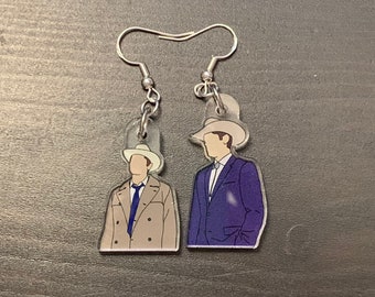 Destiel Tombstone Acrylic Statement Earrings, Supernatural, Dean and Cas, Dean Winchester, Castiel, Cowboy, SPNfamily