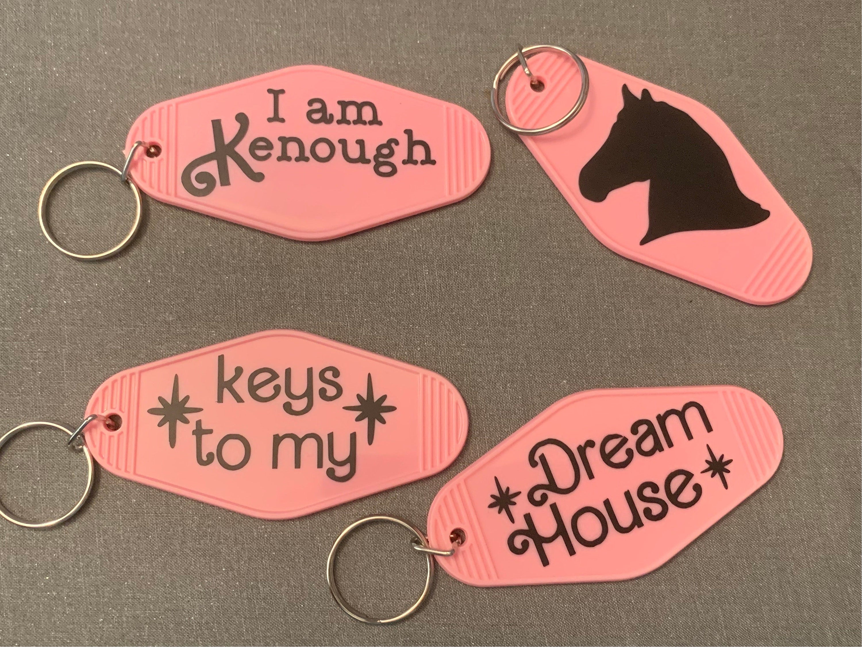 House Keychain Little Pink House Keyring House Keyring Gold