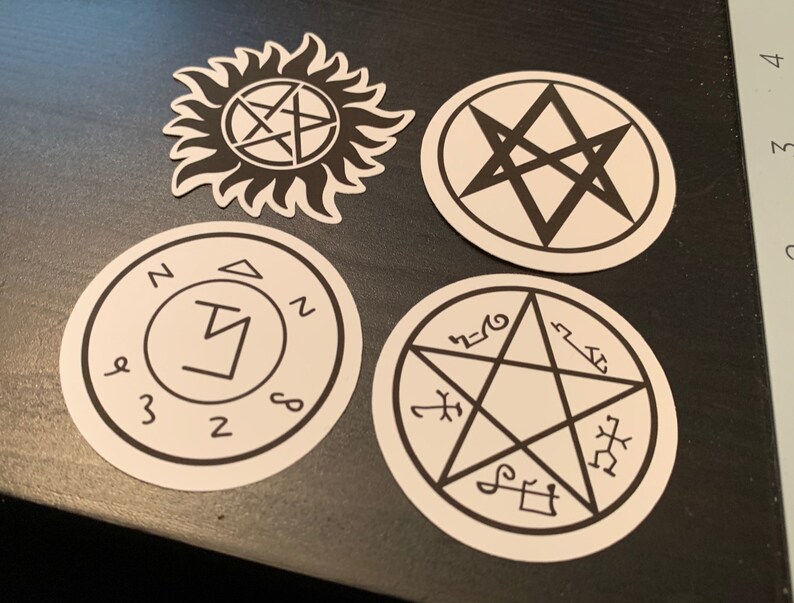 Men of Letters Supernatural Sigil Inspired Sticker Pack Devil/'s Trap Anti-Possession Angel Warding