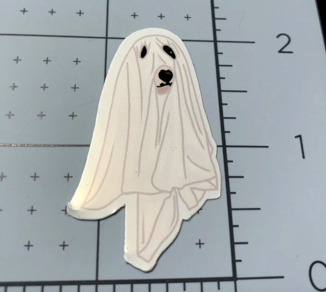 Ghost Dog Sticker Bed Sheet Ghost Spooky Pupper Ghost Etsy