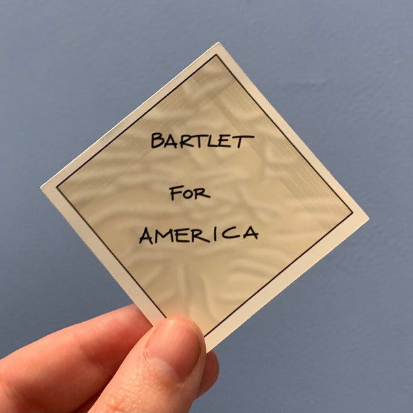 Bartlet for America Napkin Sticker, autocollants inspirés de l'aile ouest, Jed Bartlet, Leo McGarry