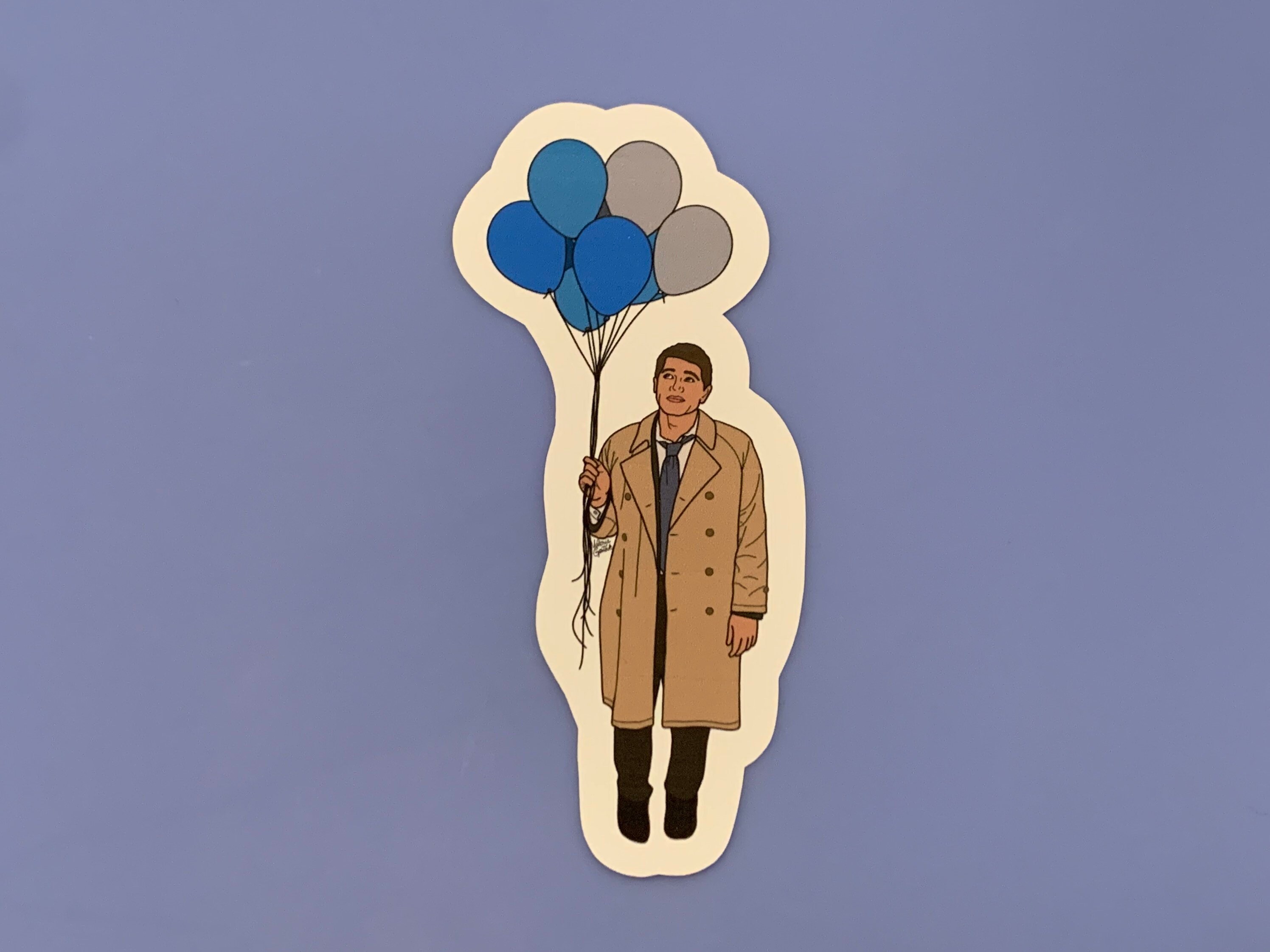 Castiel Birthday Balloons Stickers, Supernatural Inspired Sticker, Cas Art,  Trench Coat, September 18, Lazarus Rising - Etsy Sweden, image size:2992x2244