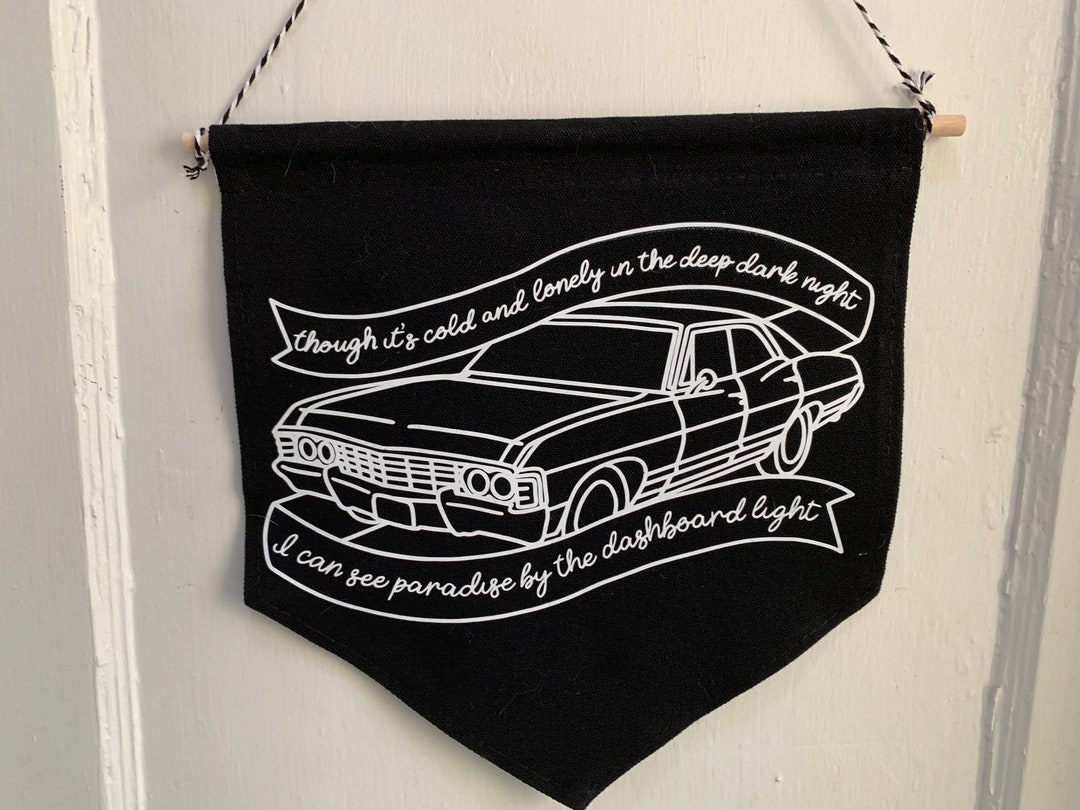 Supernaturals Baby and the Dashboard Light Canvas Banner, Tattoo Style