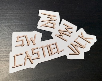 Supernatural Inspired Names/initials Carving Sticker, Castiel, Sam