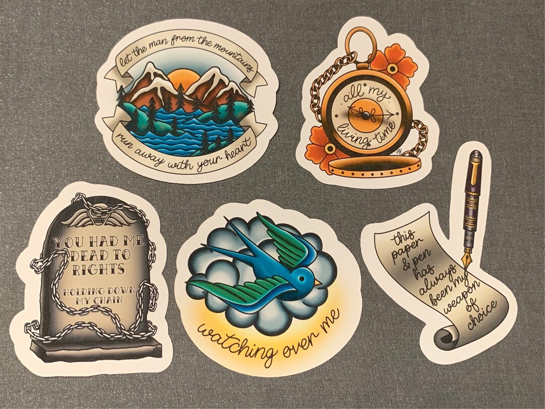 Radio Company Vol 2 Inspired Stickers, Tattoo Style Art Sticker, Jensen