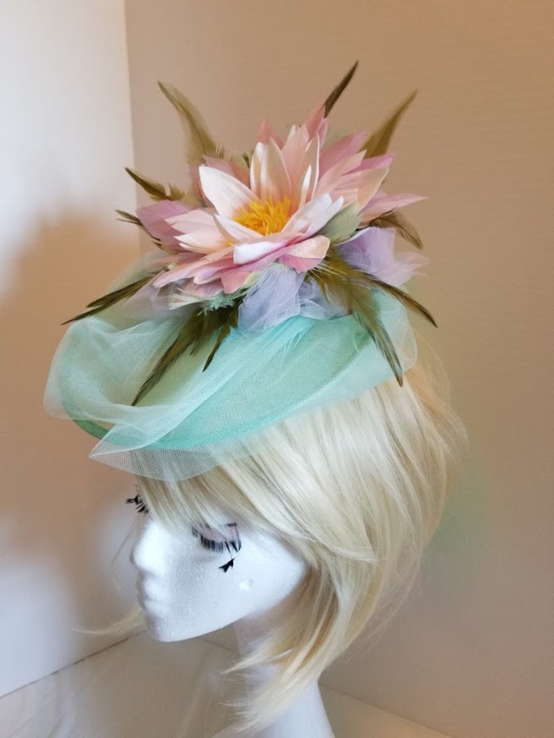 Lily Pad Hat Lily Hat Mint Aqua Light Purple Kentucky Derby Etsy