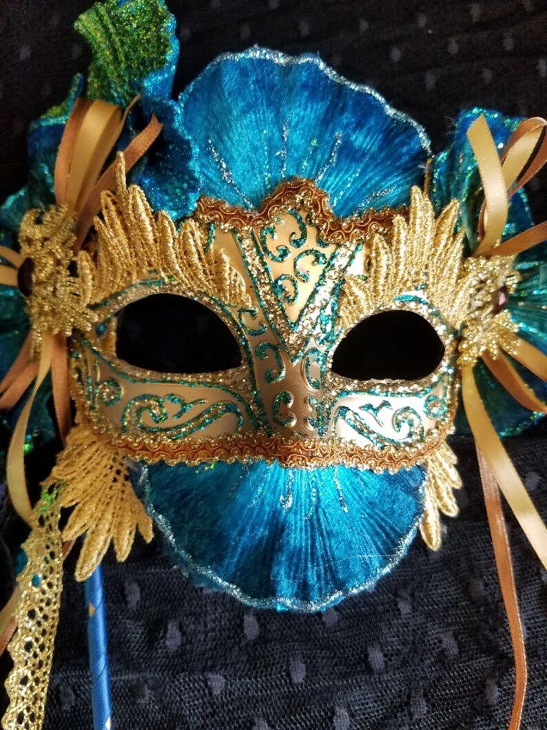Blue Masquerade Mask Mardi Gras Mask Nautical Mask Etsy