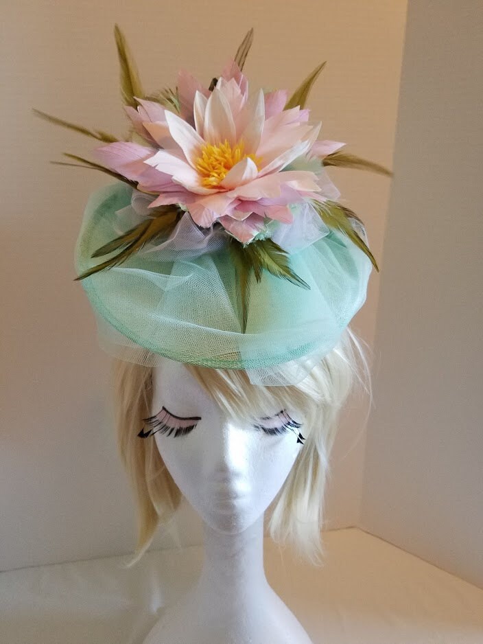 Lily Pad Hat Lily Hat Mint Aqua Light Purple Kentucky Derby Etsy