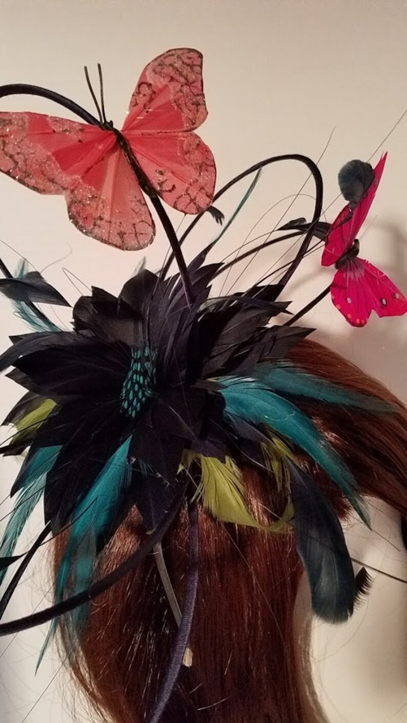 Butterfly Fascinator Navy Blue Fascinator Navy Kentucky Etsy