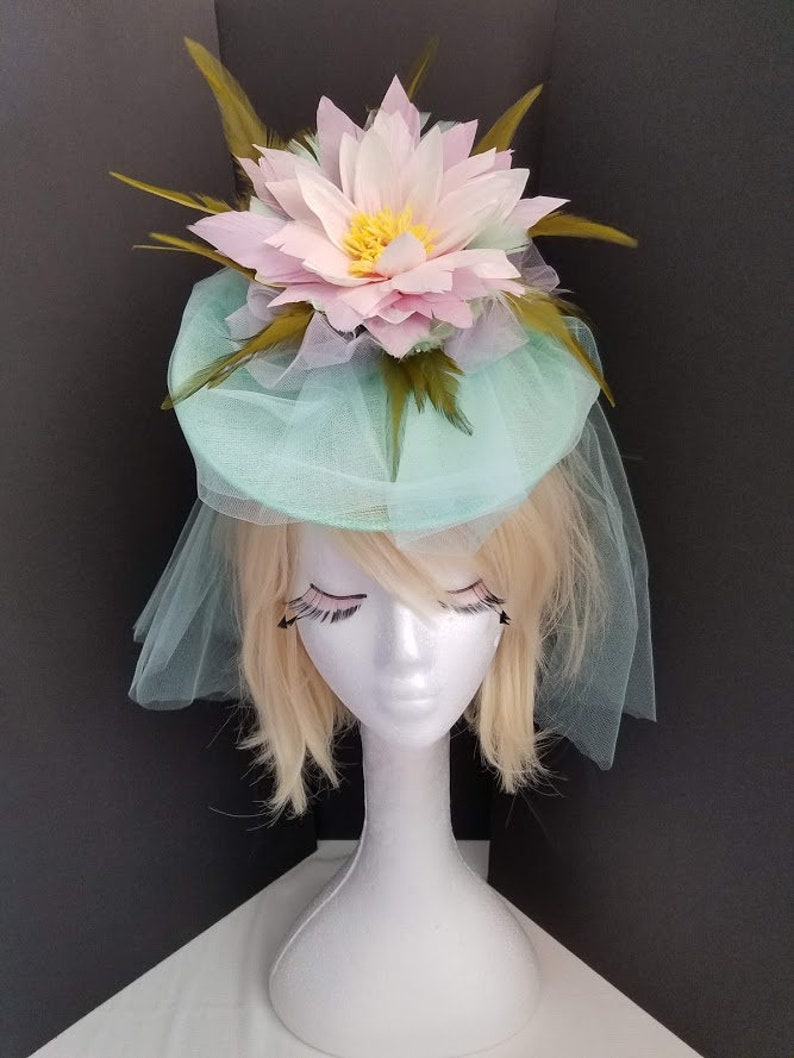 Lily Pad Hat Lily Hat Mint Aqua Light Purple Kentucky Derby Etsy