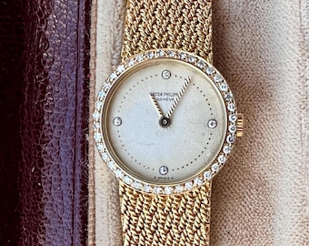18k Patek Philippe Calatrava 22mm Diamond Dress Watch
