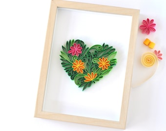 Wanddecoratie boven het bed | Kwekerij lente kunst aan de muur | Papier Quilling kunstdecor