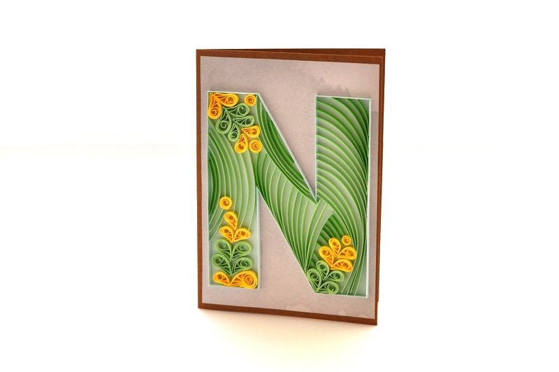 Paper Quilling Letter N Quilled Personalised Initial Etsy