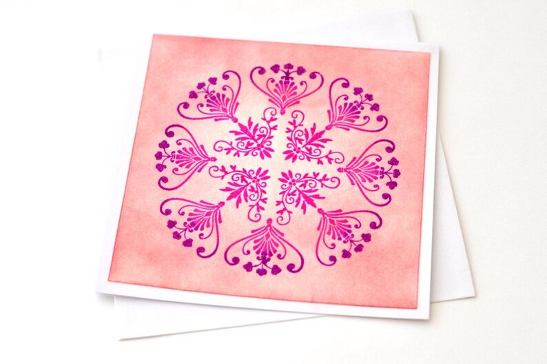 Eid Diwali Cards Indian Wedding Congratulations Cards Thank You Card Set Set of 2 Mandala Pattern Stamped Cards