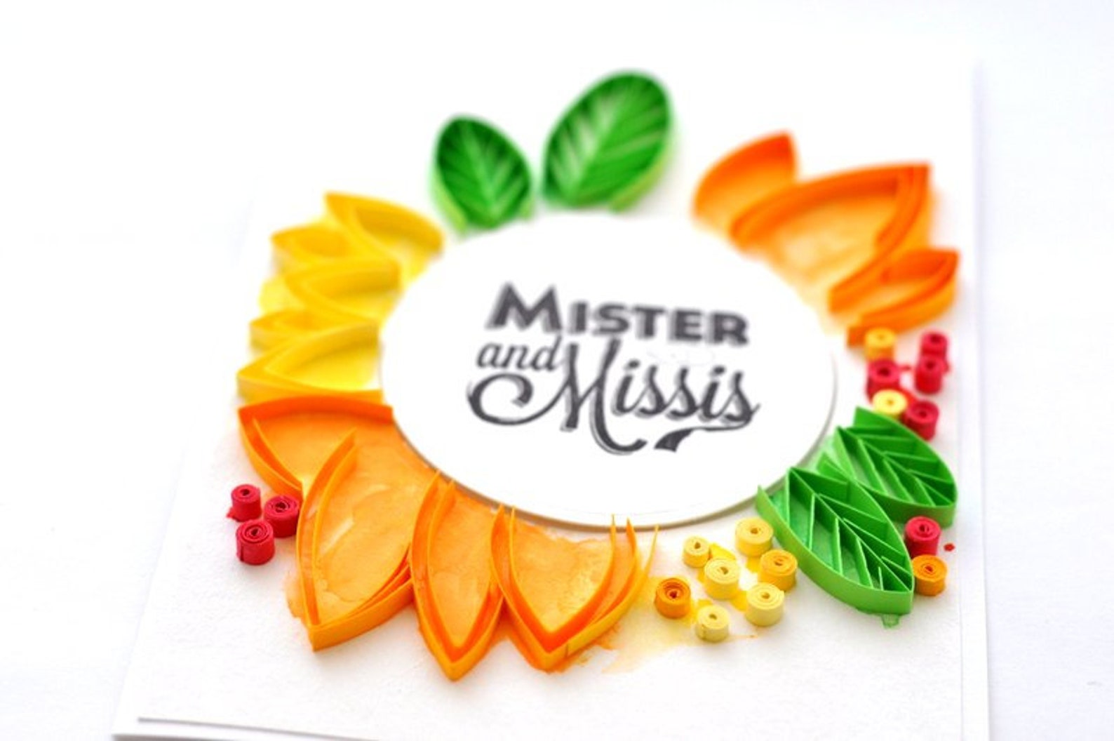 Mr and Mrs Card Spring Summer Wedding Bride and Groom Card Etsy