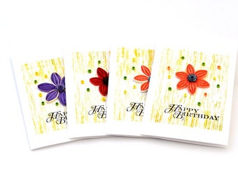 Tarjeta de cumpleaños floral hecha a mano