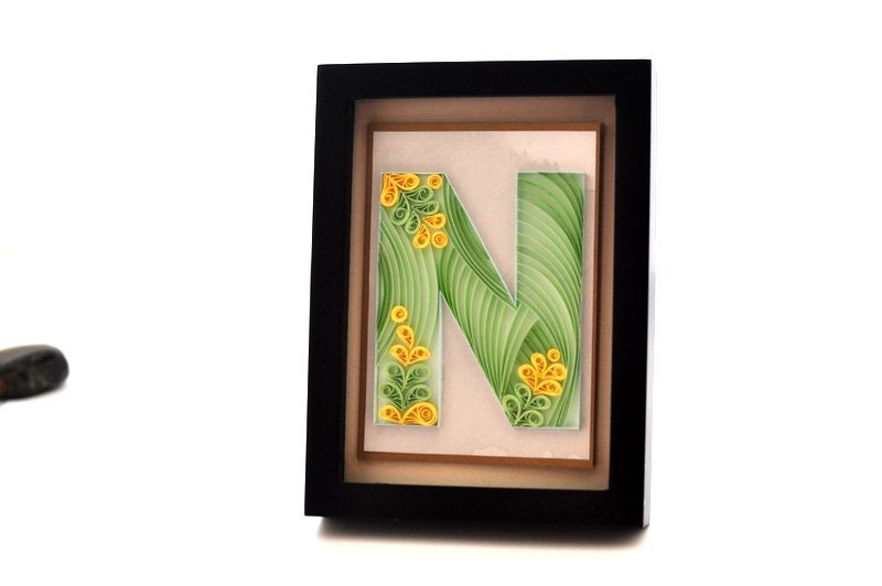 Paper Quilling Letter N Quilled Personalised Initial Etsy