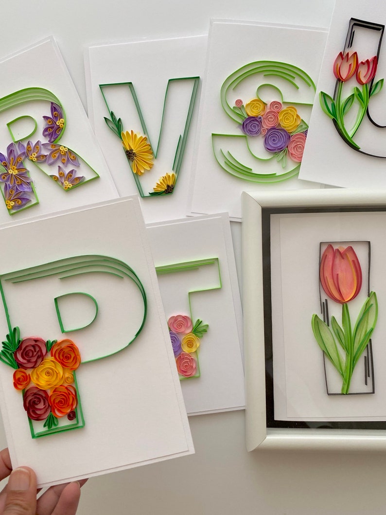 Paper Quilled Letter P Quilling Initial Quilled Greeting Etsy