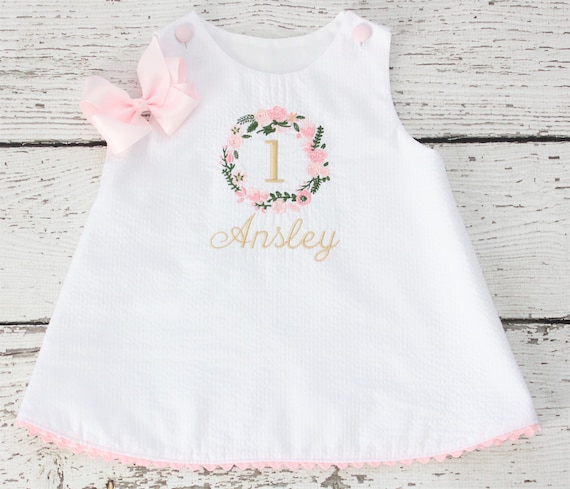 white first birthday dress