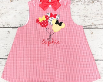 Monogrammed Minnie Balloon Dress, Disney Aline Dress, Disney Outfit, Mouse Minnie Outfit