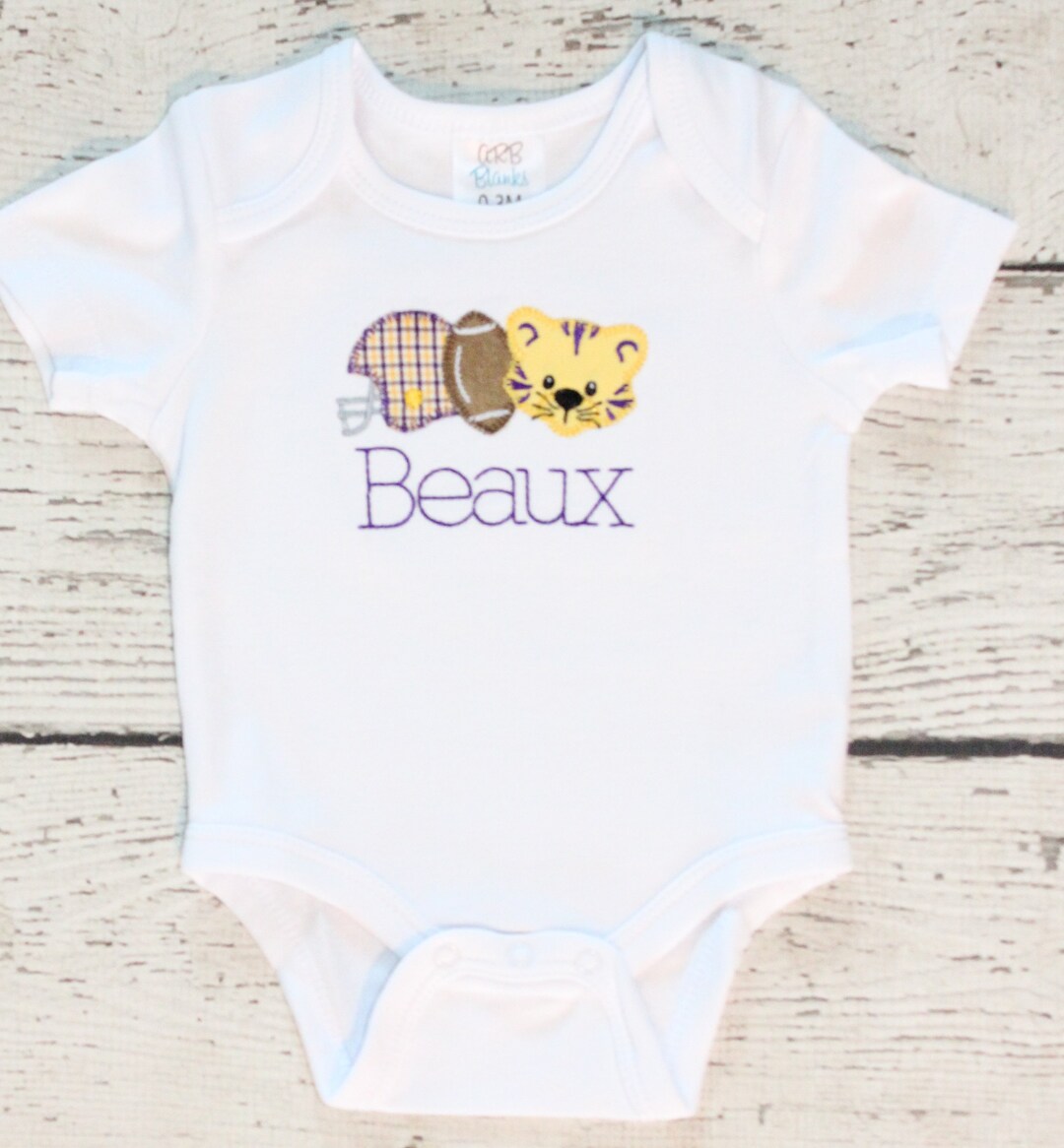 Monogrammed LSU Shirt, LSU Shirt, LSU Baby Outfit Monogrammed