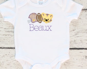 Monogrammed LSU Shirt, LSU Shirt, LSU Baby Outfit Monogrammed, Monogrammed Tiger Girl Shirt