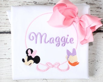 Monogrammed Minnie Shirt, Minnie and Daisy Shirt, Disney Onesie, Birthday Minnie Shirt, Daisy Duck Monogrammed outfit