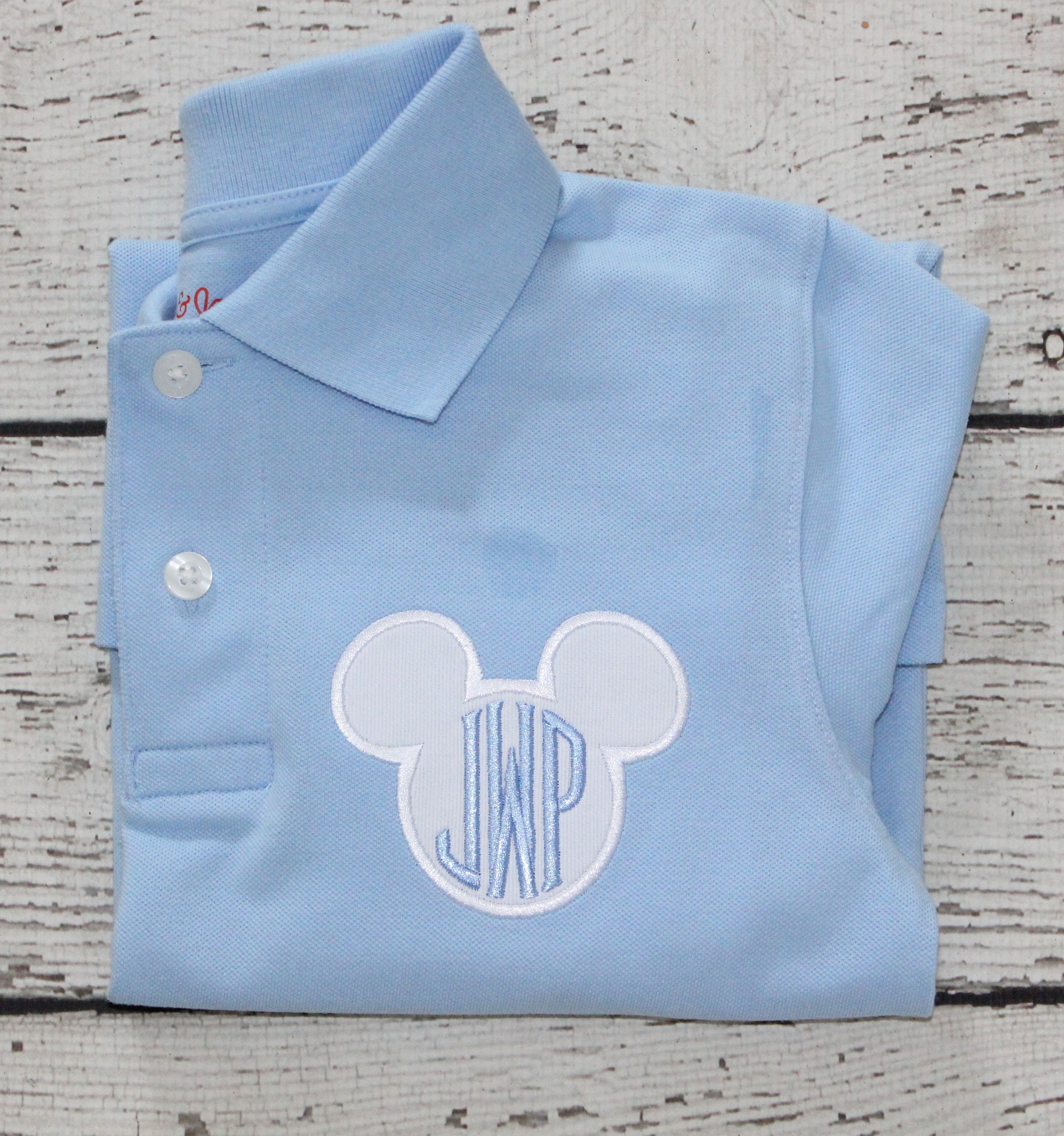 Mickey Polo, Monogrammed Disney Polo, Classic Disney Polo, Blue Mickey Polo