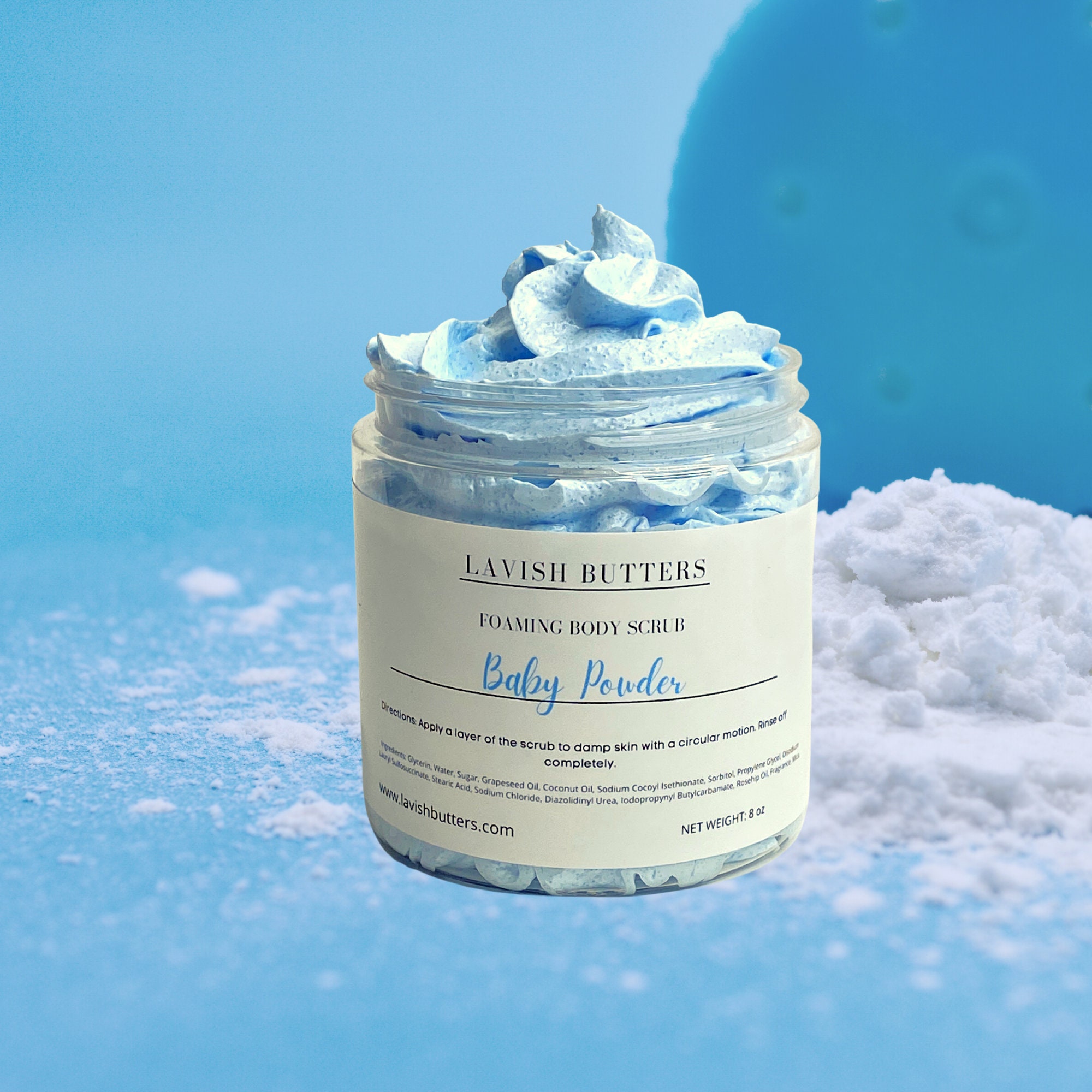 Foaming Sugar Scrub Baby Powder Body PolishExfoliating Scrub Etsy
