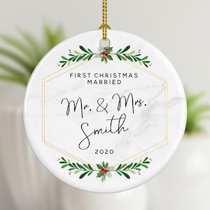 First Christmas Married Ornaments, Mr and Mrs Christmas Ornament - Etsy