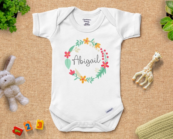 Personalized Baby Girl Onesie® Custom Onesie® Girl Floral - Etsy