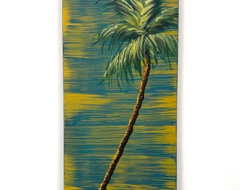 Palm Avenue “Forbidden Isle” #42 | small art | mini palm tree painting | Size 3x7